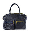 Дамска кожена чанта за път в син цвят  Pam-0 снимка