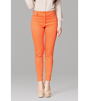 Оранжев дамски панталон с изчистен дизайн Massima снимка