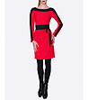 Червена рокля с черни кантове-0 снимка