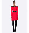 Червена рокля с черни кантове-1 снимка