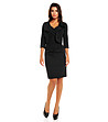 Дамски черен комплект от рокля и сако-0 снимка