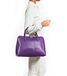 Лилава дамска кожена чанта Rita-4 снимка