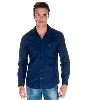 Тъмносиня мъжка риза снимка