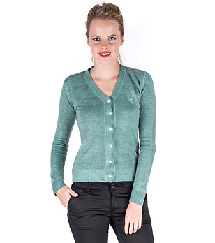 Дамска жилетка в зелен нюанс  снимка