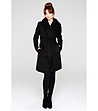 Черно дамско палто с вълна и кашмир-0 снимка