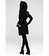 Черно дамско палто с вълна-1 снимка