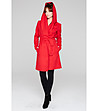 Червено дамско вълнено палто Alice-2 снимка