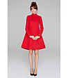 Червена разкроена рокля с вълна и кашмир  Alison-0 снимка