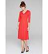 Червена разкроена рокля Arlene-0 снимка