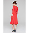 Червена разкроена рокля Arlene-1 снимка