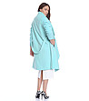 Дамско палто в цвят аква-1 снимка