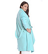 Дамско палто в цвят аква-4 снимка