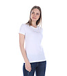 Бяла памучна дамска тениска Zina-2 снимка