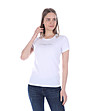 Бяла памучна дамска тениска Zina-3 снимка