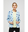 Дамско сако в бяло и синьо с флорален принт-0 снимка