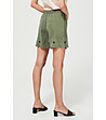 Дамски къси панталонки в цвят маслина Bibi-1 снимка