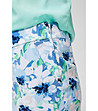 Дамски панталон в бяло и синьо с флорален принт Irma-3 снимка