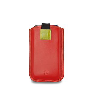 Кожен калъф за телефон iPhone в червено и оранжево Aston снимка
