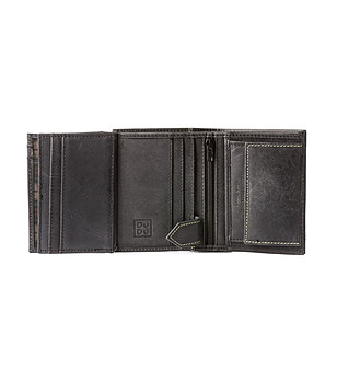 Мъжки кожен портфейл в тъмен цвят графит Arek снимка