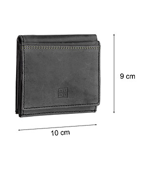 Мъжки кожен портфейл в тъмен цвят графит Liciano снимка