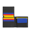 Черен кожен портфейл с цветни джобове Andres-2 снимка