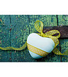 Постелка с принт Бяло сърце с панделка 52х75 см-2 снимка