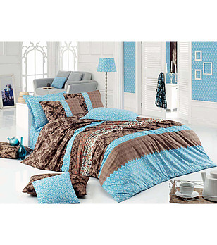 Двоен спален комплект с кафяв принт Hiera police снимка