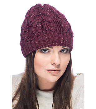 Дамска лилава зимна шапка Solange снимка
