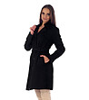 Дамско памучно черно палто-2 снимка