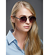 Кръгли дамски слънчеви очила в черно и златисто-0 снимка