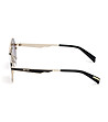 Кръгли дамски слънчеви очила в черно и златисто-3 снимка