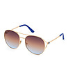 Златисти дамски слънчеви очила със сини лещи-1 снимка