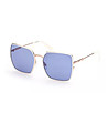 Дамски слънчеви очила с бели метални рамки и сини лещи-1 снимка