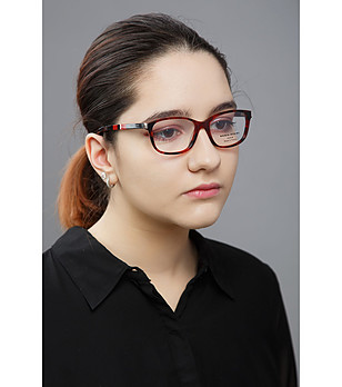 Дамски рамки за очила в черно и червено снимка
