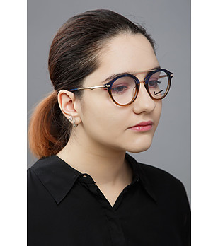 Дамски рамки за очила в тъмносиньо и кафяво снимка