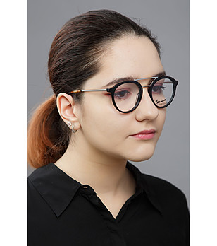 Черни рамки за очила с метални дръжки снимка
