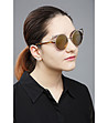 Златисти дамски слънчеви очила с нестандартен дизайн-0 снимка