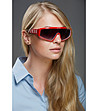 Дамски слънчеви очила тип маска в червено-0 снимка