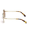 Златисти кръгли очила с кафяви лещи-3 снимка