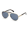 Unisex златисти слънчеви очила със сини лещи-1 снимка