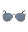 Unisex златисти слънчеви очила със сини лещи-2 снимка