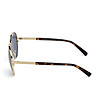 Дамски златисти слънчеви очила със сини лещи-3 снимка