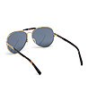 Unisex златисти слънчеви очила със сини лещи-4 снимка