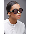 Дамски очила в цвят хавана и синьо с тъмни лещи-0 снимка