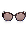 Дамски очила в цвят хавана и синьо с тъмни лещи-2 снимка