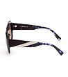 Дамски очила в цвят хавана и синьо с тъмни лещи-3 снимка