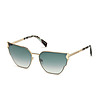 Златисти дамски слънчеви очила с лещи в зелено-1 снимка