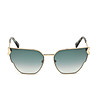 Златисти дамски слънчеви очила с лещи в зелено-2 снимка