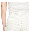 Бял памучен панталон с мрежесто покритие-1 снимка