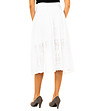Бяла памучна пола с дантела-1 снимка